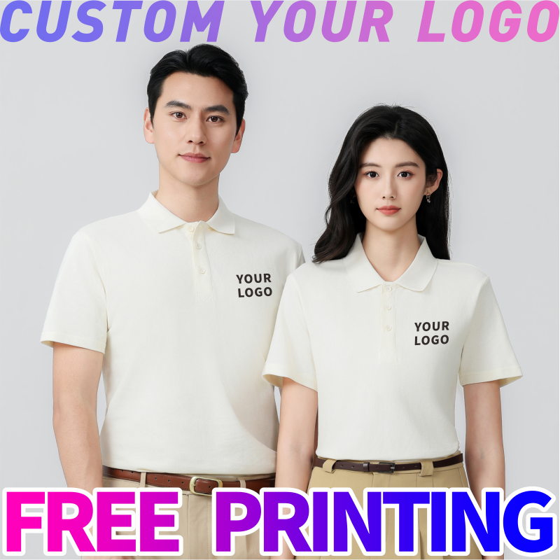 Custom polo T-shirt free print - Embroidery Cotton Shirt 리뷰 및 가격