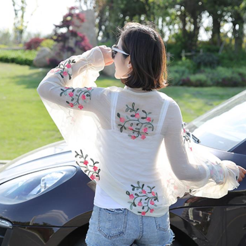 2025 Summer New Women Long Cas - Embroidery Cotton Shirt 리뷰 및 가격