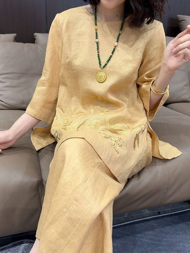 High-End Lightweight Cotton Li - Embroidery Cotton Shirt 리뷰 및 가격