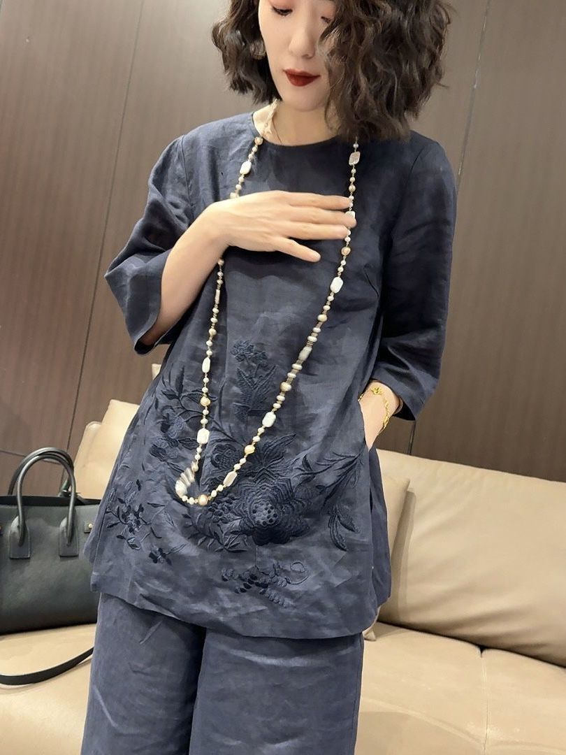 High-End Lightweight Cotton Li - Embroidery Cotton Shirt 리뷰 및 가격