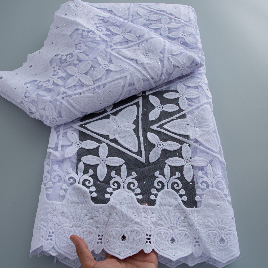 White Milk Silk Mesh Lace Fabr - Embroidery Net Fabric 리뷰 및 가격