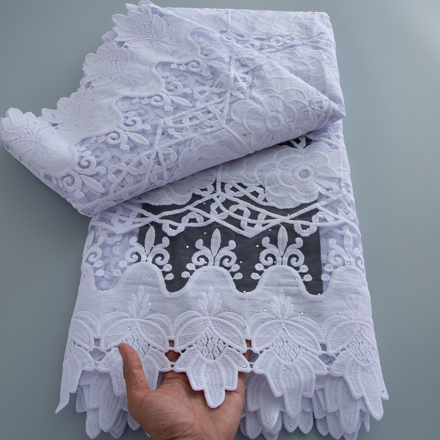 White Milk Silk Mesh Lace Fabr - Embroidery Net Fabric 리뷰 및 가격