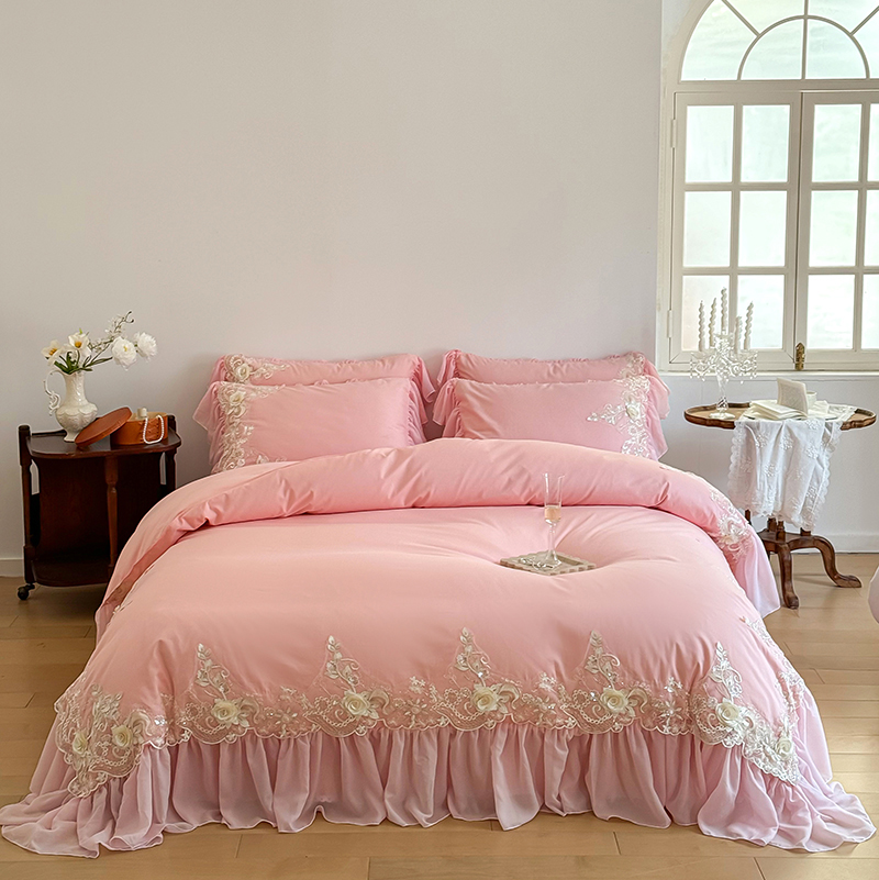 Elegant Lace Rose Embroidery B - Embroidery Quilt Cover 리뷰 및 가격