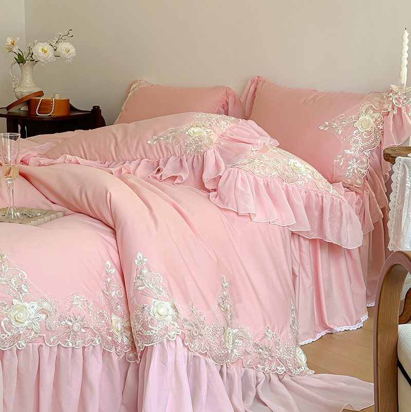 Elegant Lace Rose Embroidery B - Embroidery Quilt Cover 리뷰 및 가격