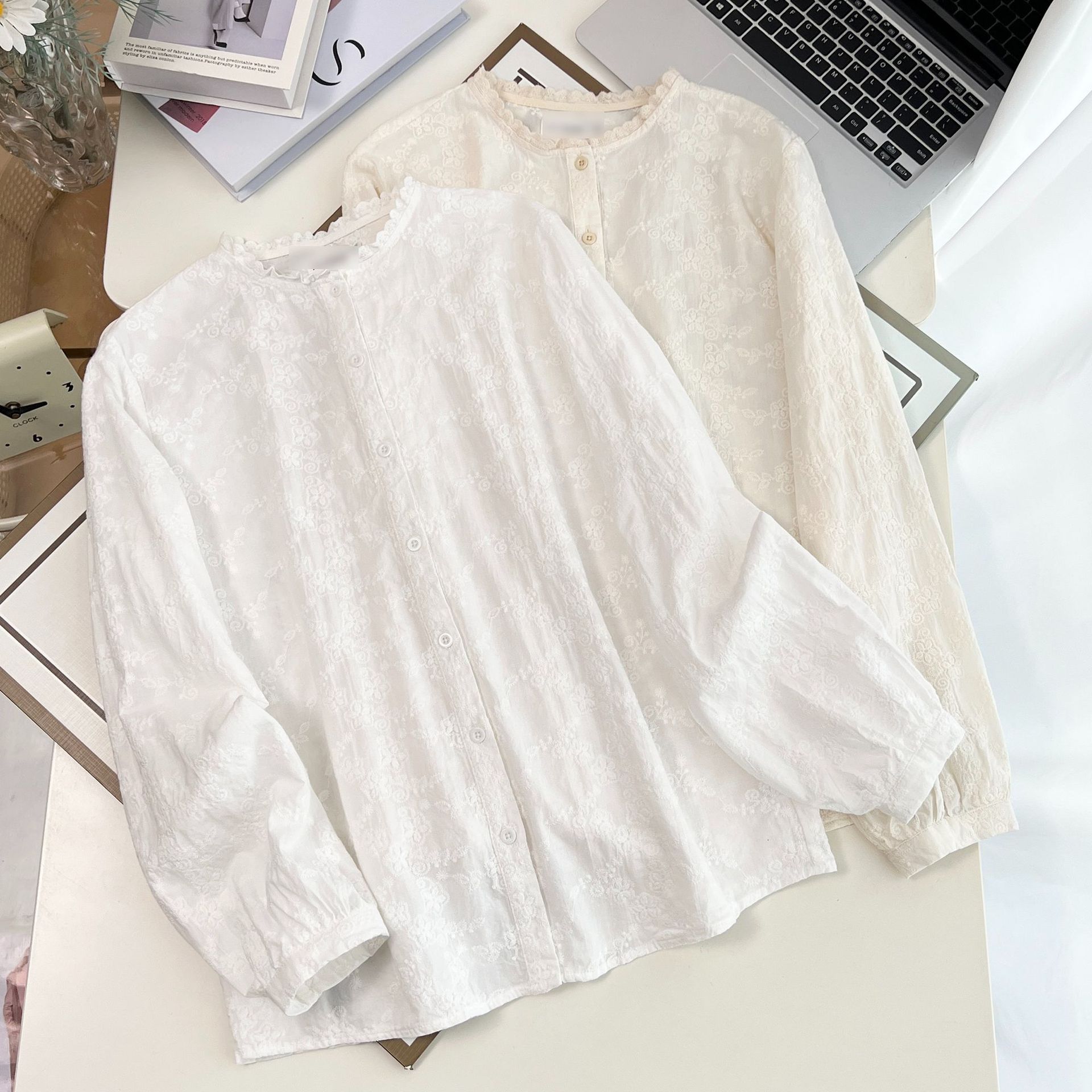 Plus Size Women's Blouses 2025 - Embroidery Cotton Shirt 리뷰 및 가격