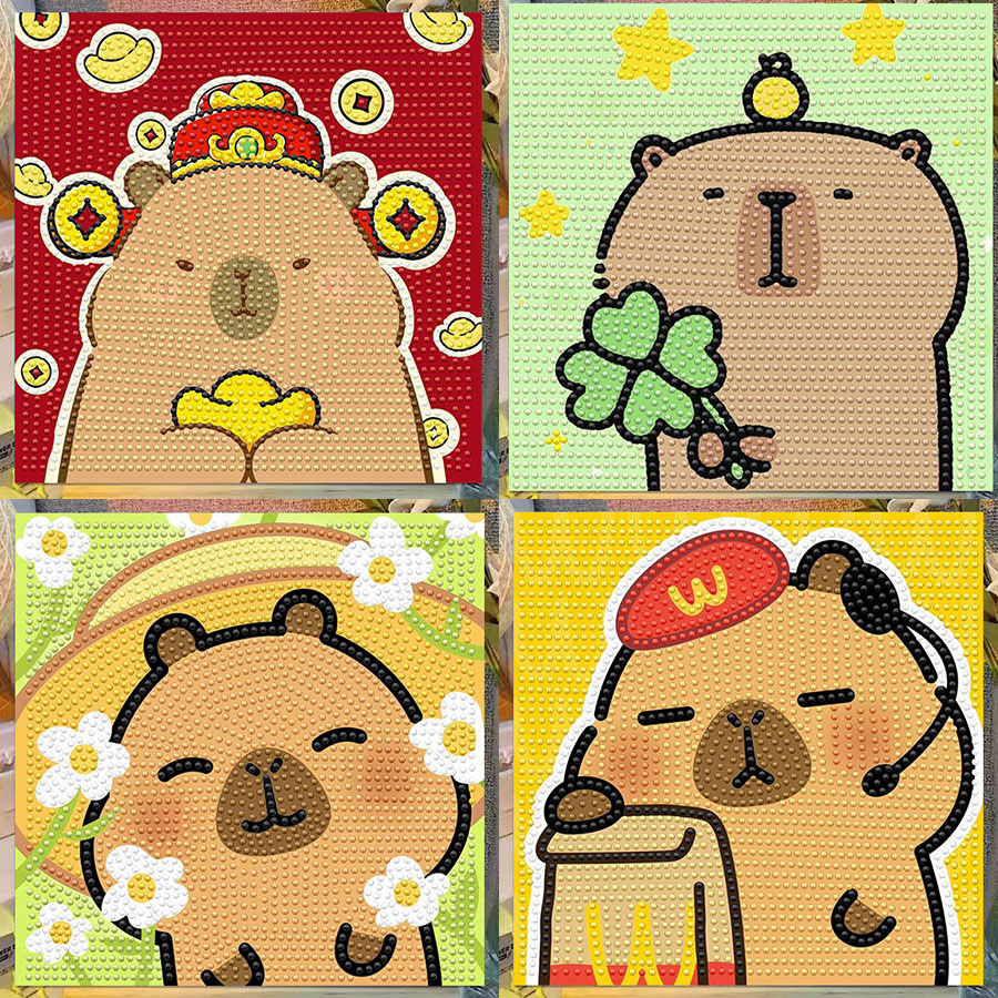 Cartoon Capibala Crystal Diamo - Embroidery Handicraft 리뷰 및 가격
