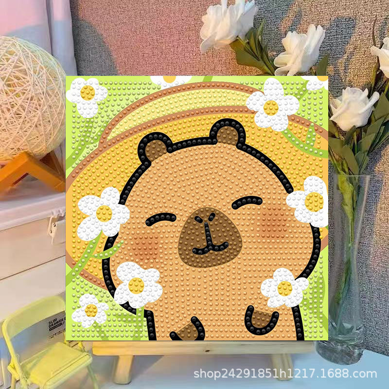 Cartoon Capibala Crystal Diamo - Embroidery Handicraft 리뷰 및 가격