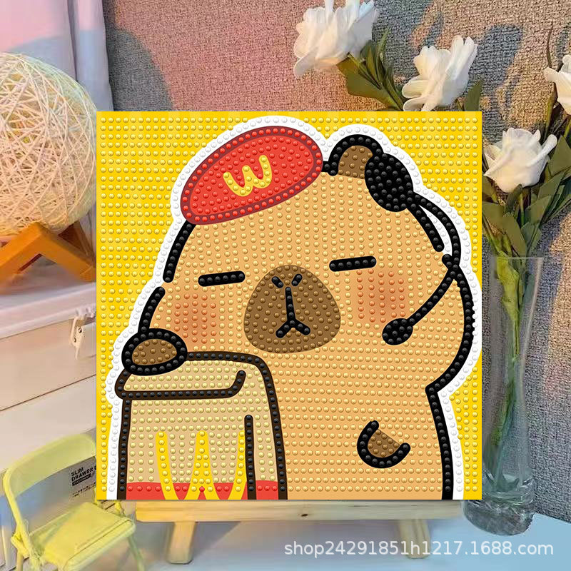 Cartoon Capibala Crystal Diamo - Embroidery Handicraft 리뷰 및 가격