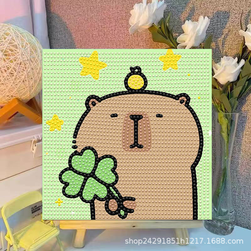 Cartoon Capibala Crystal Diamo - Embroidery Handicraft 리뷰 및 가격