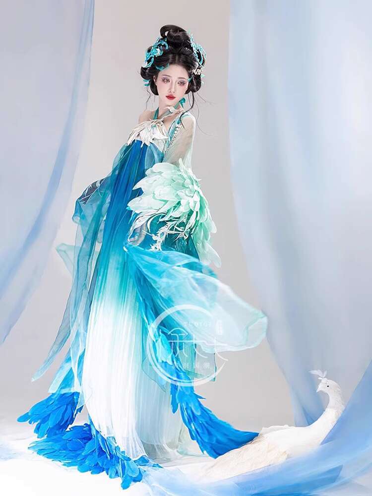 New Peacock Hanfu Womens fashi - Embroidery Cotton Shirt 리뷰 및 가격