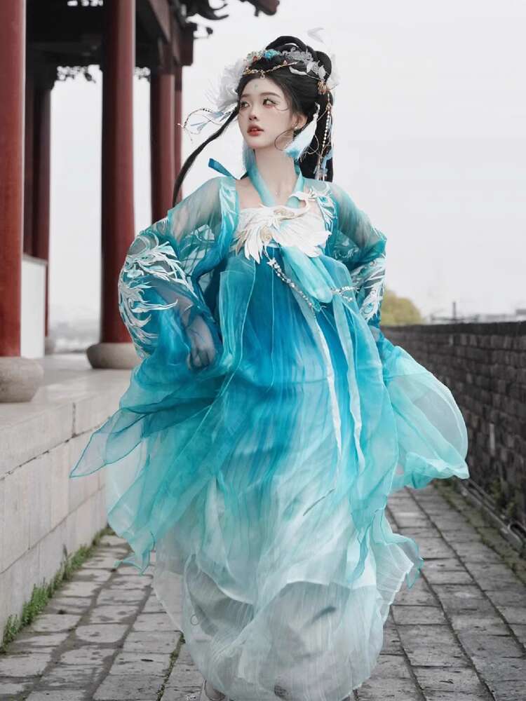 New Peacock Hanfu Womens fashi - Embroidery Cotton Shirt 리뷰 및 가격