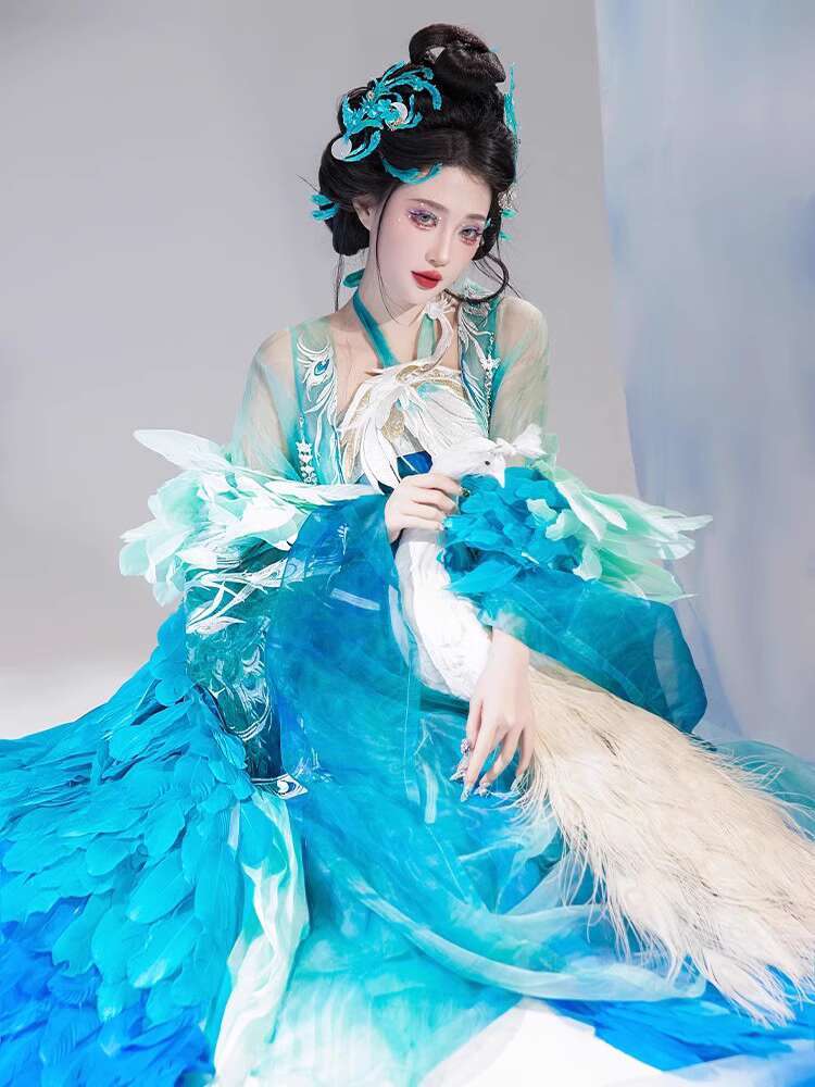 New Peacock Hanfu Womens fashi - Embroidery Cotton Shirt 리뷰 및 가격