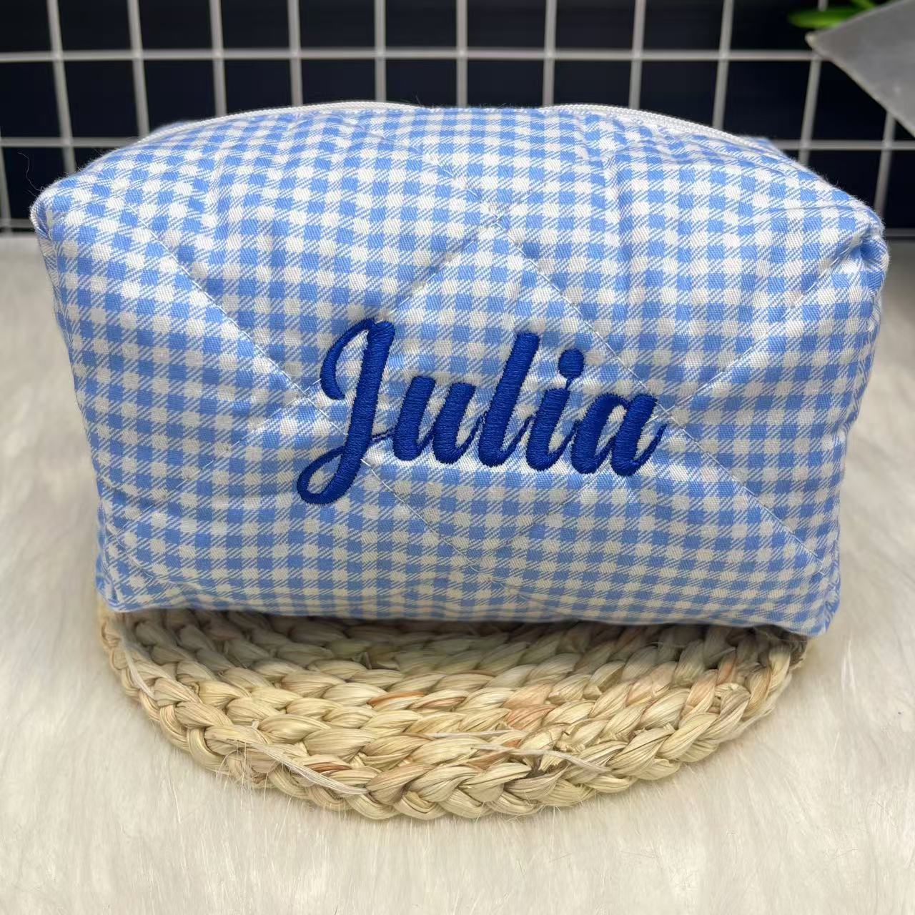 Large Capacity Striped Cosmeti - Embroidery Logo 리뷰 및 가격