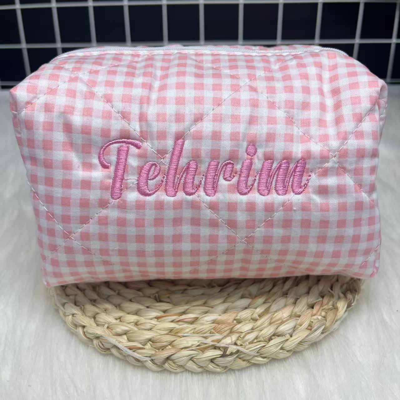 Large Capacity Striped Cosmeti - Embroidery Logo 리뷰 및 가격