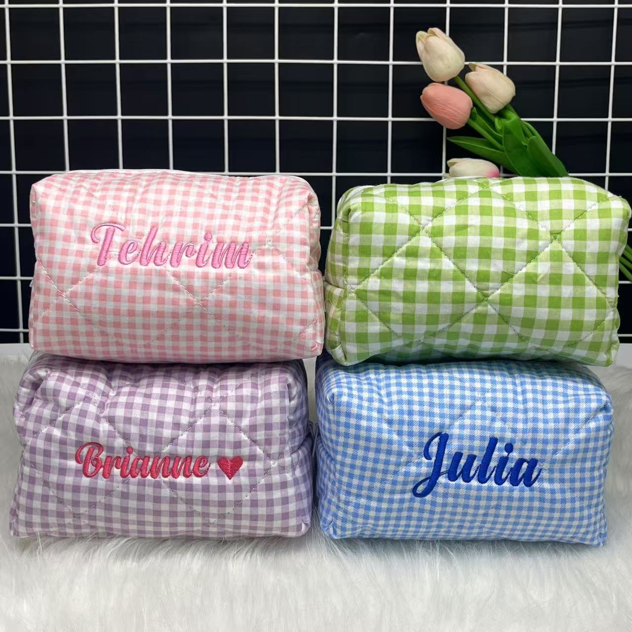 Large Capacity Striped Cosmeti - Embroidery Logo 리뷰 및 가격