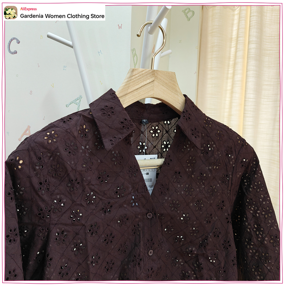 Relaxtion Eyelet Embroidered P - Embroidery Cotton Shirt 리뷰 및 가격
