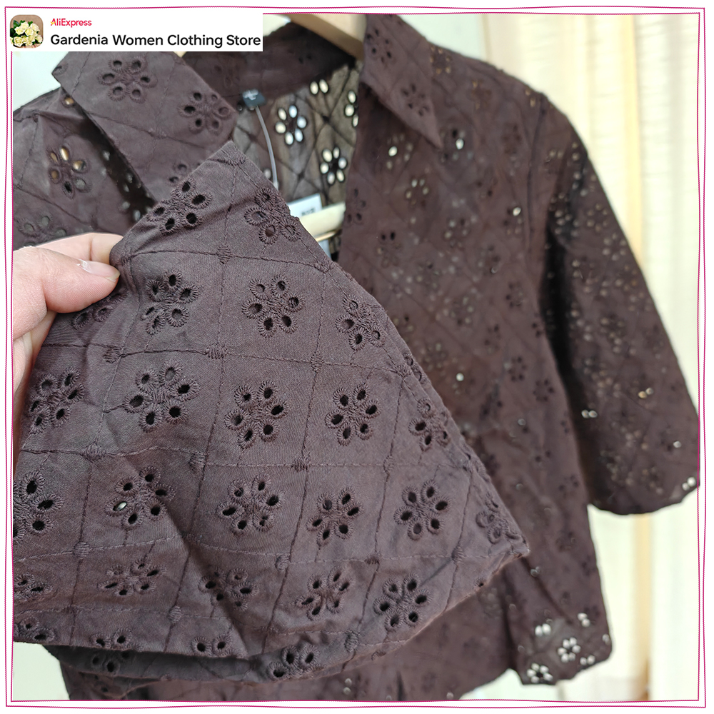 Relaxtion Eyelet Embroidered P - Embroidery Cotton Shirt 리뷰 및 가격
