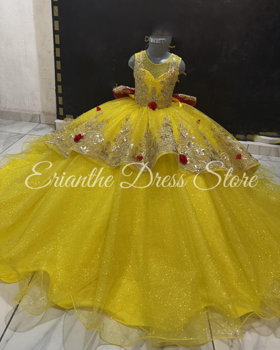 Yellow Flower Girl Dress For W - Embroidery Yellow Flower 리뷰 및 가격