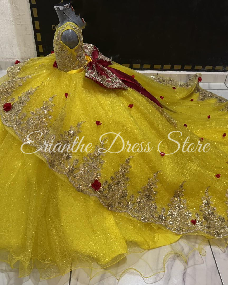 Yellow Flower Girl Dress For W - Embroidery Yellow Flower 리뷰 및 가격
