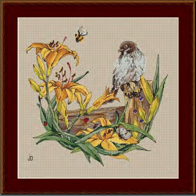 Cross Stitch Kits Cross stitch - Embroidery Yellow Flower 리뷰 및 가격