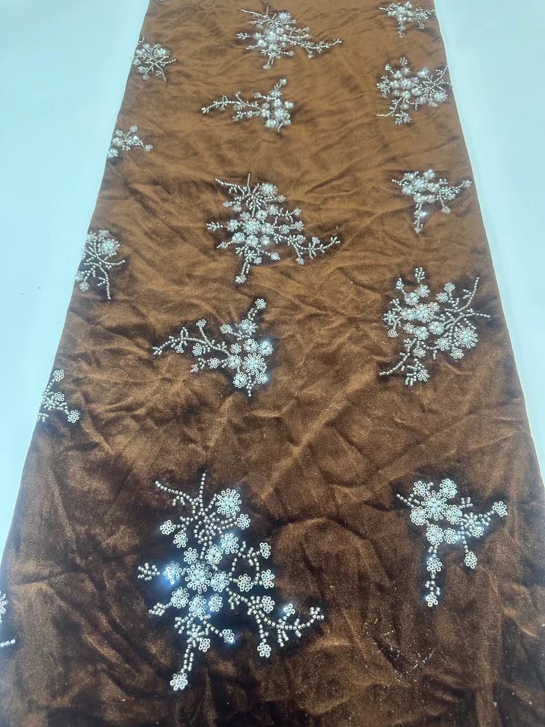 African Handmade Beads Velvet  - Embroidery Net Fabric 리뷰 및 가격